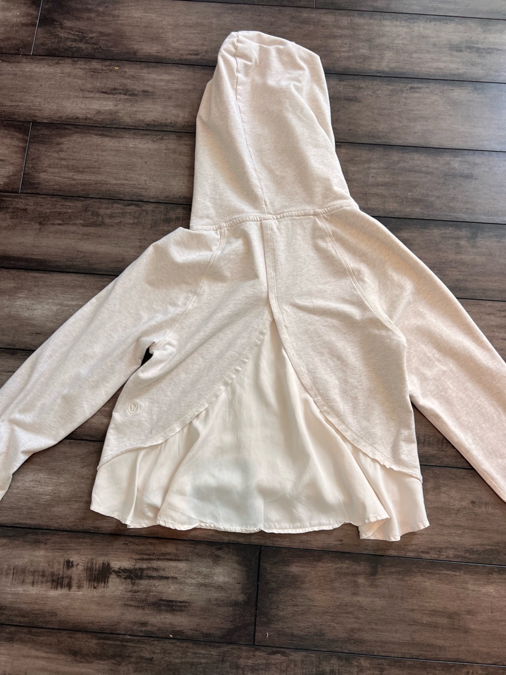 Lululemon Pull Me Over Cream Hoodie Pullover Cotton Yoga Women’s 6 - Picture 10 of 11